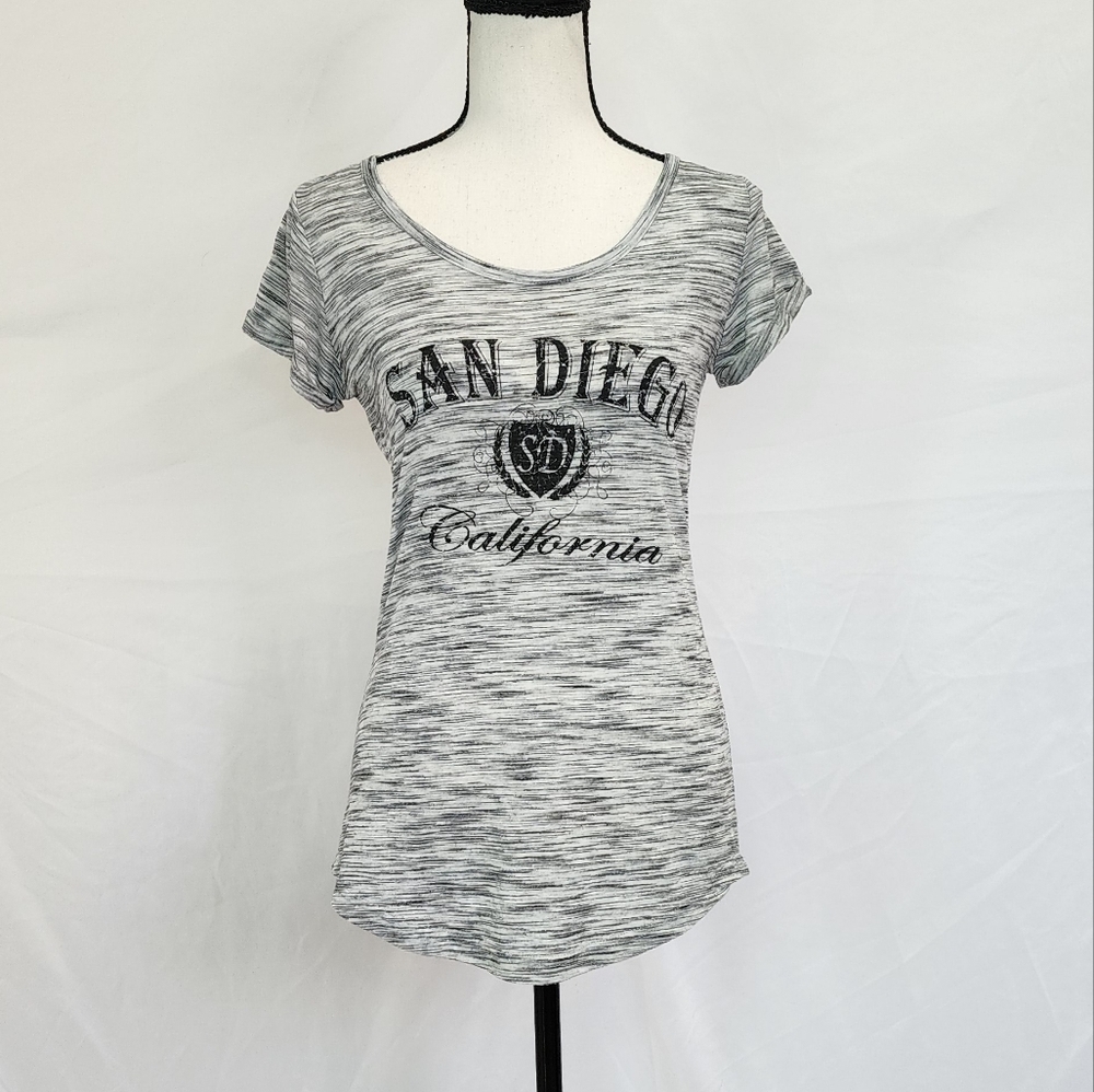 San Diego California Graphic Print Heathered Top